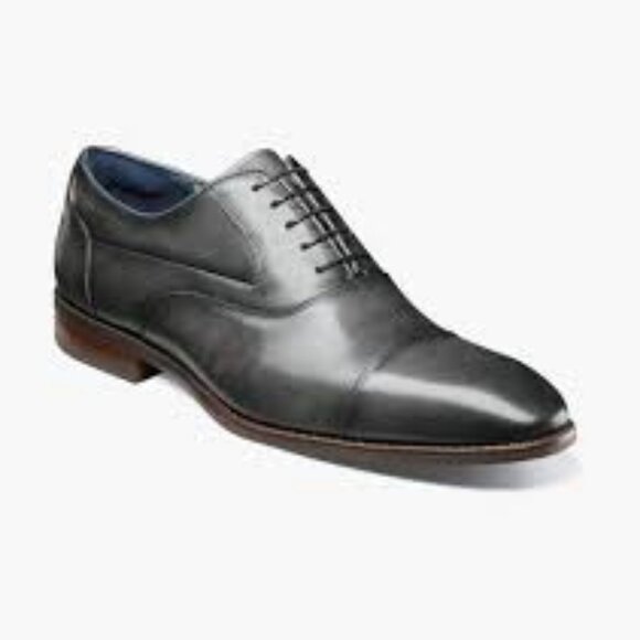 Stacy Adams  Kallum Cap Toe Oxford Men's Dress, Grey Leather  Men Size 9.5 M - Picture 1 of 7